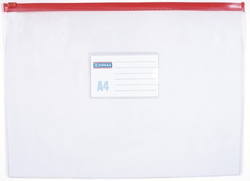 Gripzakje met ritssluiting, PVC, A4, transparant