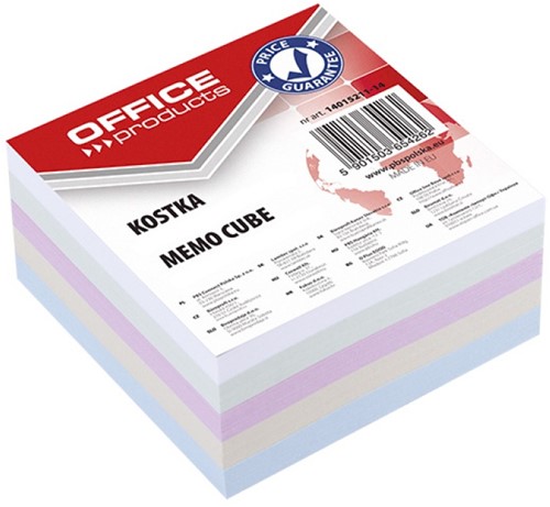Memoblaadjes, 85x85x40mm, diverse kleuren