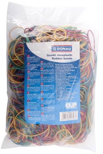 Elastieken, 500g, 1,5x1,5mm, diverse kleuren