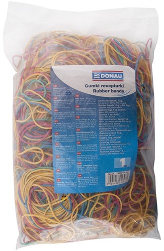 Elastieken, 1000g, 1,5x1,5mm, diverse kleuren
