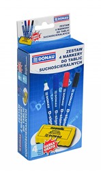 Whiteboardmarkers assorti incl wisser, ronde punt, 2-4mm