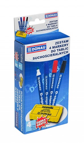 Whiteboardmarkers assorti incl wisser, ronde punt, 2-4mm