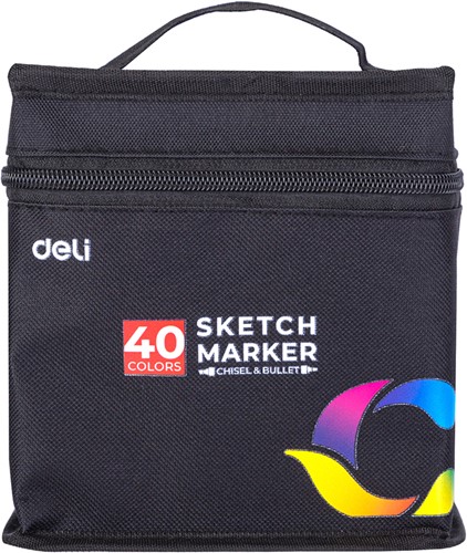 Deli Color Emotion Sketchmarkers 1+6mm lijndikte, 40 kleuren-2