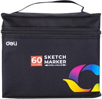Deli Color Emotion Sketchmarkers 1+6mm lijndikte, 60 kleuren-2