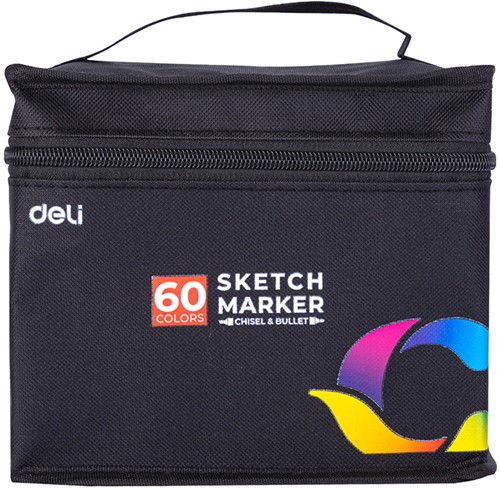 Deli Color Emotion Sketchmarkers 1+6mm lijndikte, 60 kleuren-2