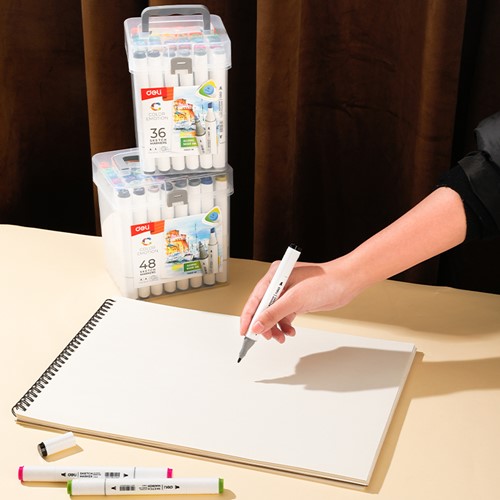 Deli Color Emotion sketchmarkers 1+6.5mm tip 12 kleuren-2