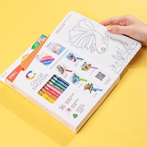 Deli Color Emotion aquarelpotloden, 36 kleuren doos-3