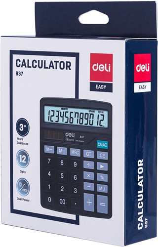 Deli Rekenmachine E837 desktop zwart - 12 digits-3