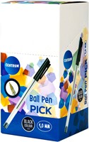 Balpen Centrum "PICK" met dop zwart-2