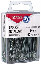 Metalen paperclips, 50 mm, bakje met 40 stuks