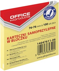 Memoblok, 76x76mm, geel, blok à 100 vel