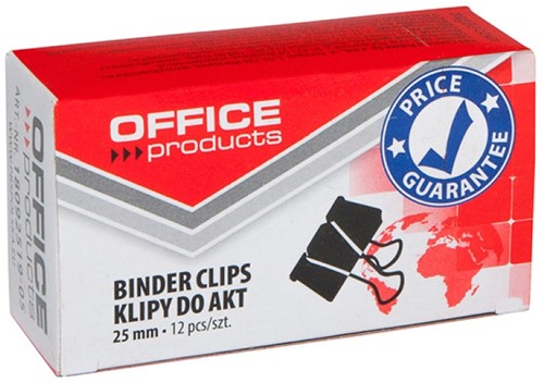 Papierklemmen Foldback 25 mm, 12 stuks