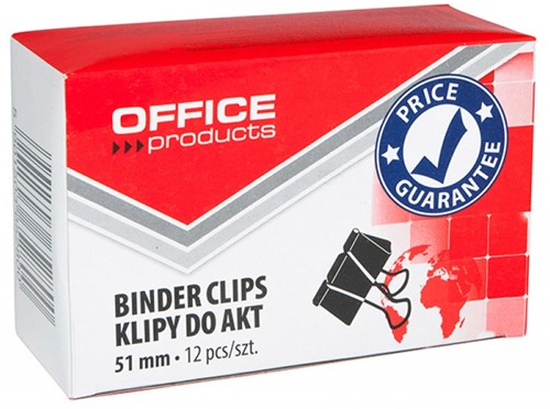 Papierklemmen Foldback 51 mm, 12 stuks
