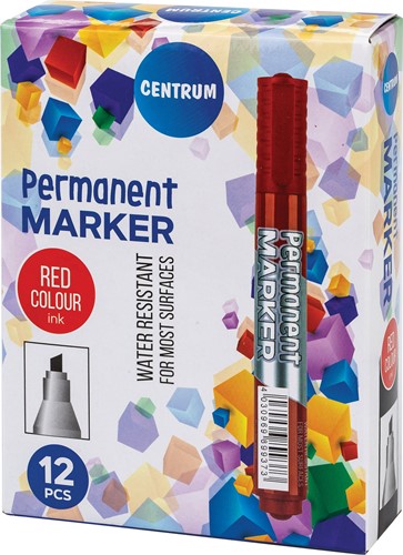 Permanent marker Centrum rood, beitelpunt 1-5mm-3