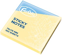 Sticky-notes ForOfis 76x76mm 100vel (pastelgeel)