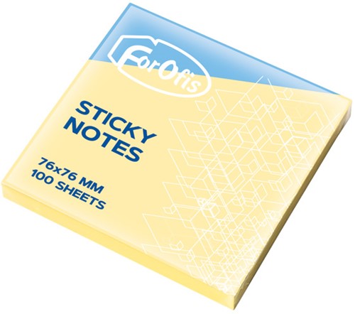 Sticky-notes ForOfis 76x76mm 100vel (pastelgeel)