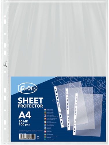 Showtas ForOfis A4 80 micron 11-gaats transparant glashelder, 100 stuks
