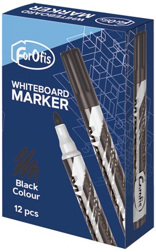 Whiteboard marker ForOfis zwart ronde punt 2-5mm-2