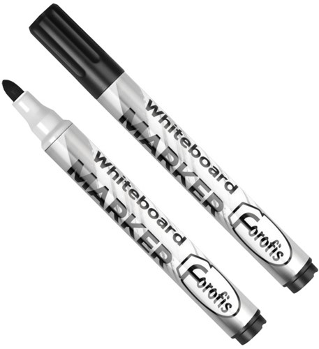 Whiteboard marker ForOfis zwart ronde punt 2-5mm