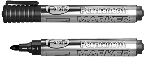 Permanent marker ForOfis zwart ronde punt 2-5mm