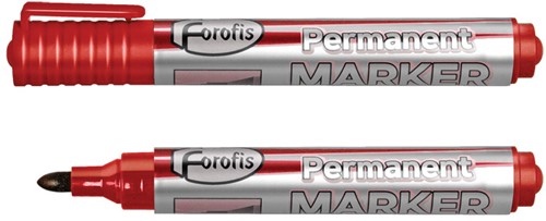 Permanent marker ForOfis rood ronde punt 2-5mm
