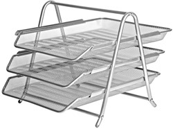 ForOfis Mesh 3 lades Brievenbakje A4 Metaal zilver