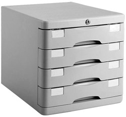 Ladenkastje ForOfis 4 lades, met slot en sleutels 28,2x36,5x28,5cm
