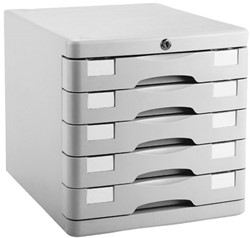 Ladenkastje ForOfis 5 lades, met slot en sleutels, 28,2x36,5x28,5cm