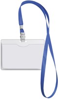 Badge - Pashouder ForOfis 90x57mm horizontaal met blauw koord 42cm
