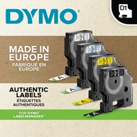 Labeltape Dymo 45010 S0720500 D1 polyester 12mmx7m zwart op transparant-6