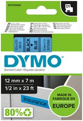 Labeltape Dymo 45016 S0720560 D1 polyester 12mmx7mm zwart op blauw