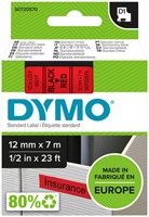 Labeltape Dymo 45017 S0720570 D1 polyester 12mmx7m zwart op rood