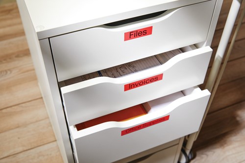 Labeltape Dymo 45017 S0720570 D1 polyester 12mmx7m zwart op rood-4