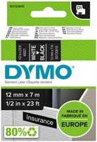 Labeltape Dymo 45021 S0720610 D1 polyester 12mmx7m wit op zwart