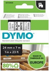 Labeltape Dymo 53713 S0720930 D1 polyester 24mmx7m zwart op wit