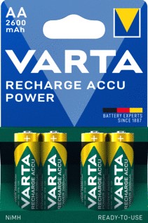 Batterij oplaadbaar Varta 4xAA 2600mAh ready2use