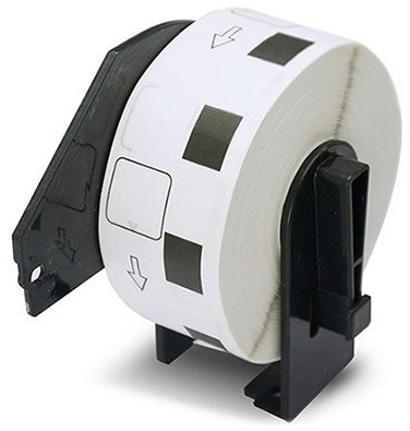 brother DK-11215 compatible label, 29mm × 42mm , incl. houder,  700 labels per rol, wit, permanent