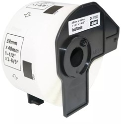 brother DK-11220 compatible label, 39mm × 48mm, incl. houder,  620 labels per rol, wit, permanent
