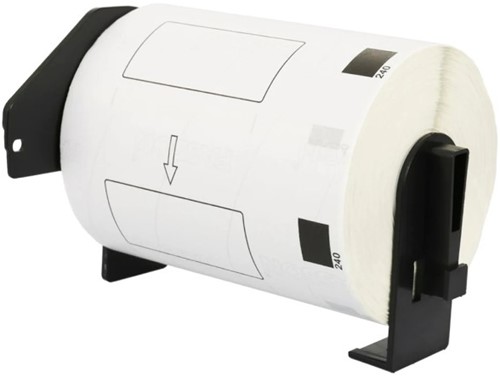 brother DK-11240 compatible label, 102mm x 51mm, incl. houder,  600 labels per rol, wit, permanent