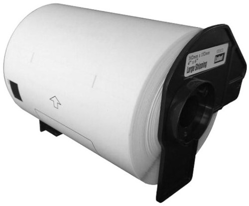 brother DK-11247 compatible label, 103mm x 164mm, incl. houder,  180 labels per rol, wit, permanent