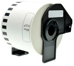brother DK-22205 compatible label 62mm x 30.48m incl. houder,  1 doorlopend etiket, wit, permanent