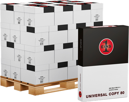Kopieerpapier Universal Copy Black 80 wit A4 PEFC, (Pallet/200pak)