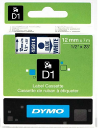 Labeltape Dymo 45014 S0720540 D1 polyester 12mmx7m blauw op wit
