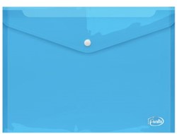 Documentenmap Forofis A4 met drukknop 0.16mm PP transparant blauw