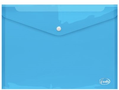 Documentenmap Forofis A4 met drukknop 0.16mm PP transparant blauw