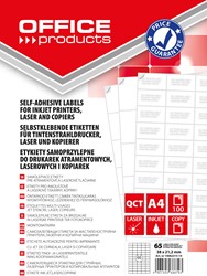 Office Products etiket, 38x21.2mm, wit, 65 op A4 vel