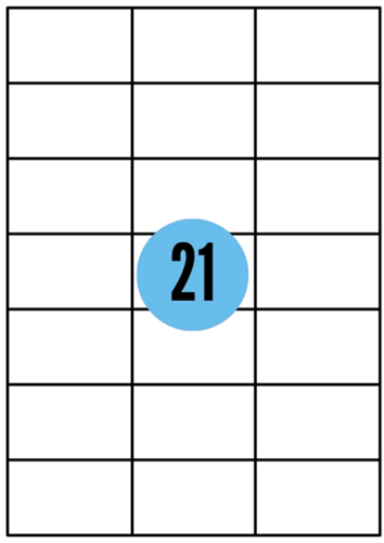 A4 etiketen - 70x41mm - 2100 stuks - wit