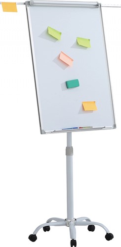 Flipover magnetisch gelakt staal met wieltjes