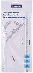 Geometrische set Donau groot - met liniaal 30cm - transparant
