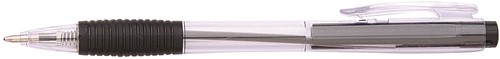 Balpen met drukknop, zwart, 0,5mm medium